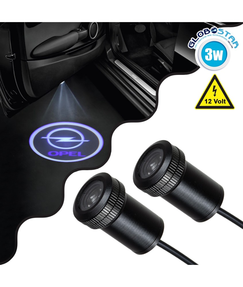 GLOBOSTAR® GHOSTLOGO 81617 Projector Προβολής Μάρκας Αυτοκινήτου "OPEL" LED 2.5W-5W 100lm-200lm 45° DC 12V Αδιάβροχο IP65 Ψυχρό Λευκό 6000K - CREE XHP35 Chip - Μ2.2 x Π3.4 x Υ2.2cm - Q1.9cm - Πακέτο 2 Τεμαχίων - 1 Χρόνο Εγγύηση